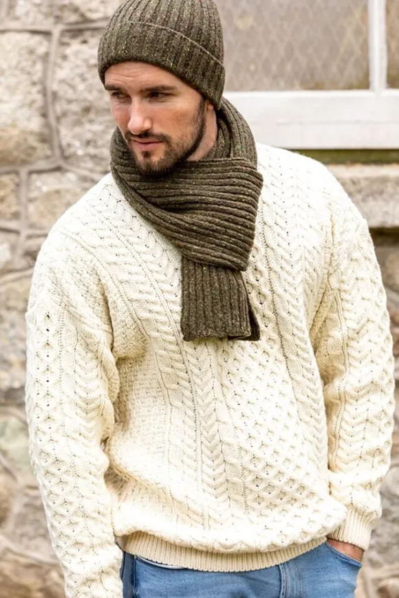 Sale Sweater Shop Wool and Cashmere Luxe ribbed scarf - forest green