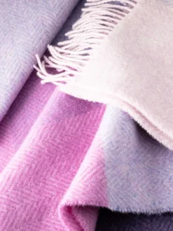 New Sweater Shop Wool and Cashmere Throw Lilac Col.1442