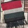 Discount Sweater Shop Wool Cashmere Scarf Made in Ireland - Wine/green/charcoal Mix 8002
